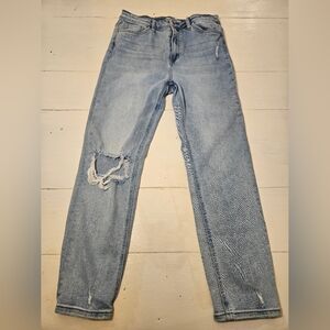 Altar'd State Light Blue Distressed Straight Leg Jeans